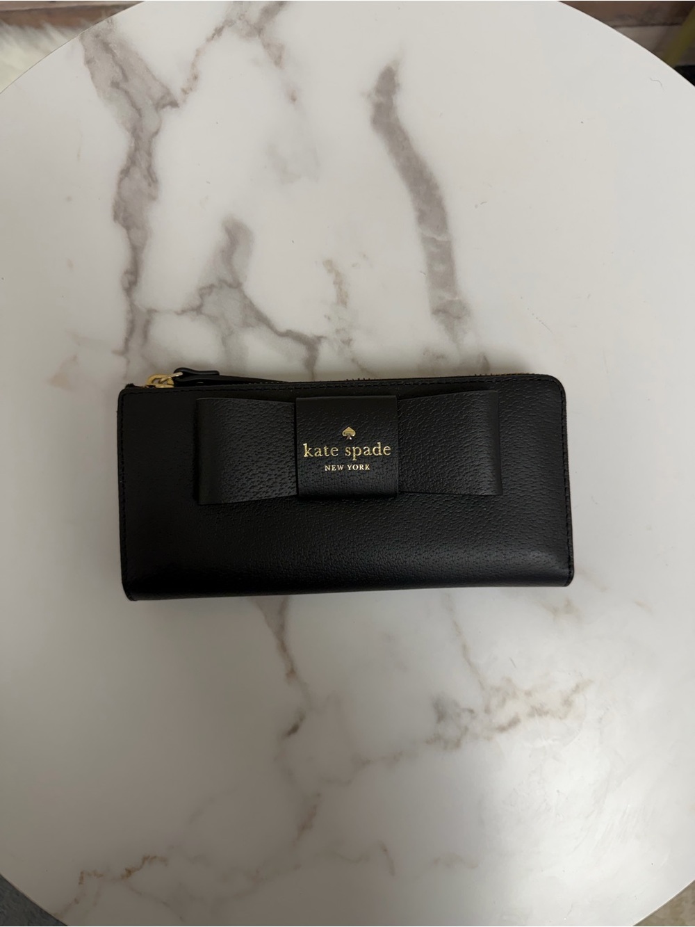 kate spade black leather wallet NWT